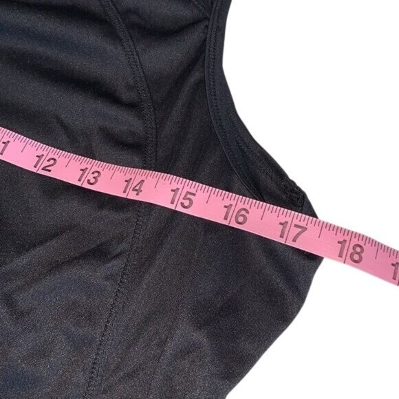 Danskin Now Black Mesh Back Active Tank Top XL 16-18 Polyester/Spandex Womens At - Picture 9 of 10